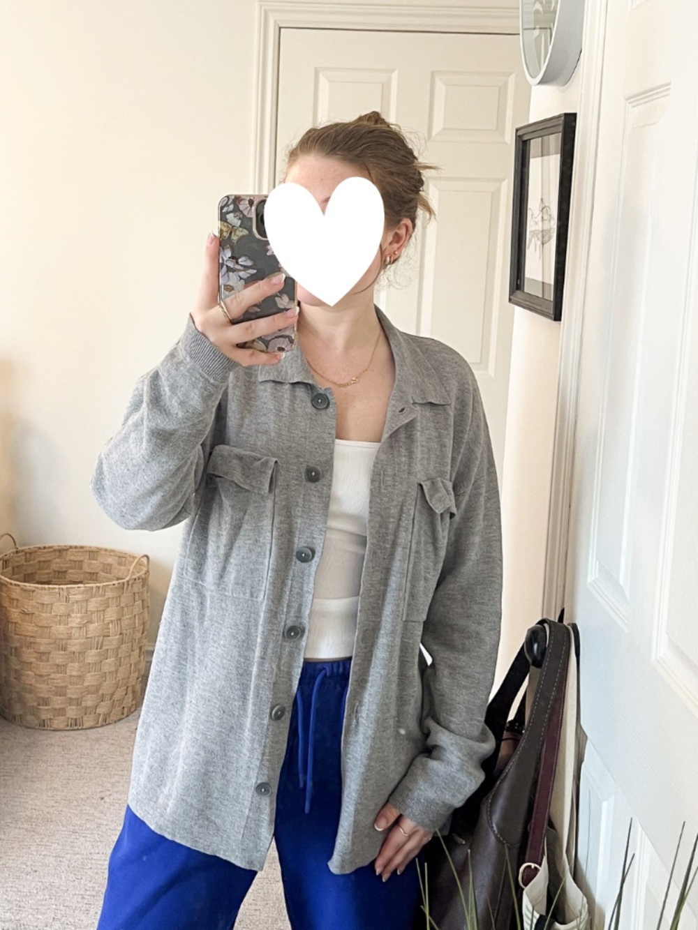 Hudson North Grey Knit Button Up Shirt Jacket Soft Minimal Small